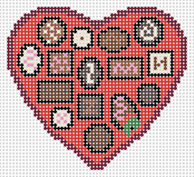 Valentine's Chocolates Needlepoint Chart